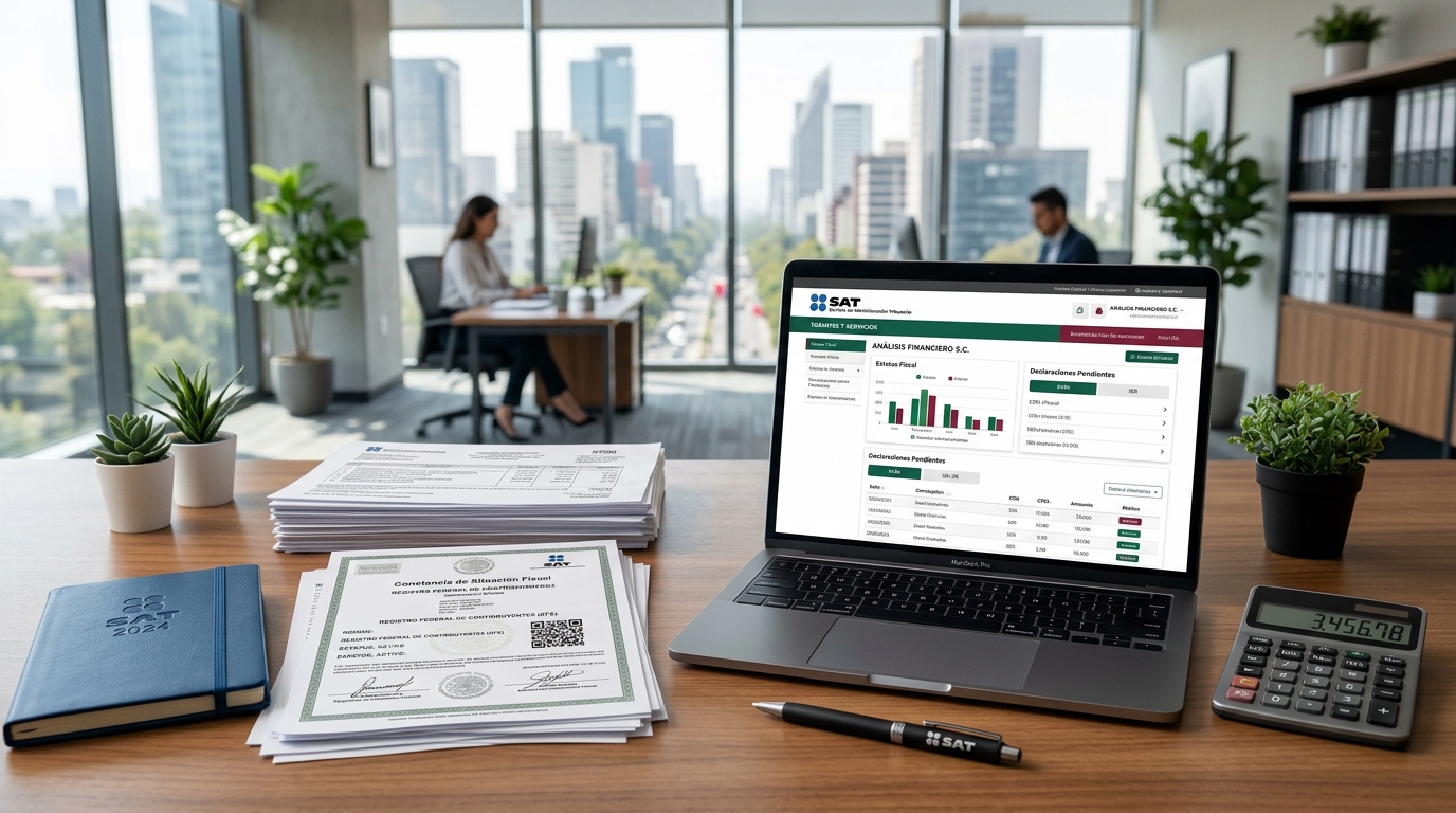 Mesa de trabajo y portal tributario del SAT en México